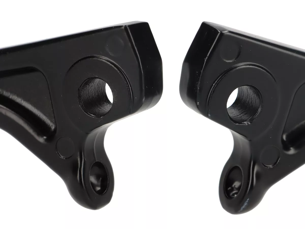 Pair of brake levers -MOTO NOSTRA- Vespa GTS 125 (ZAPMD3202, ZAPMD3203), Vespa GTS 300 HPE (ZAPMD3103, ZAPMD3104) - for NISSIN - glossy black