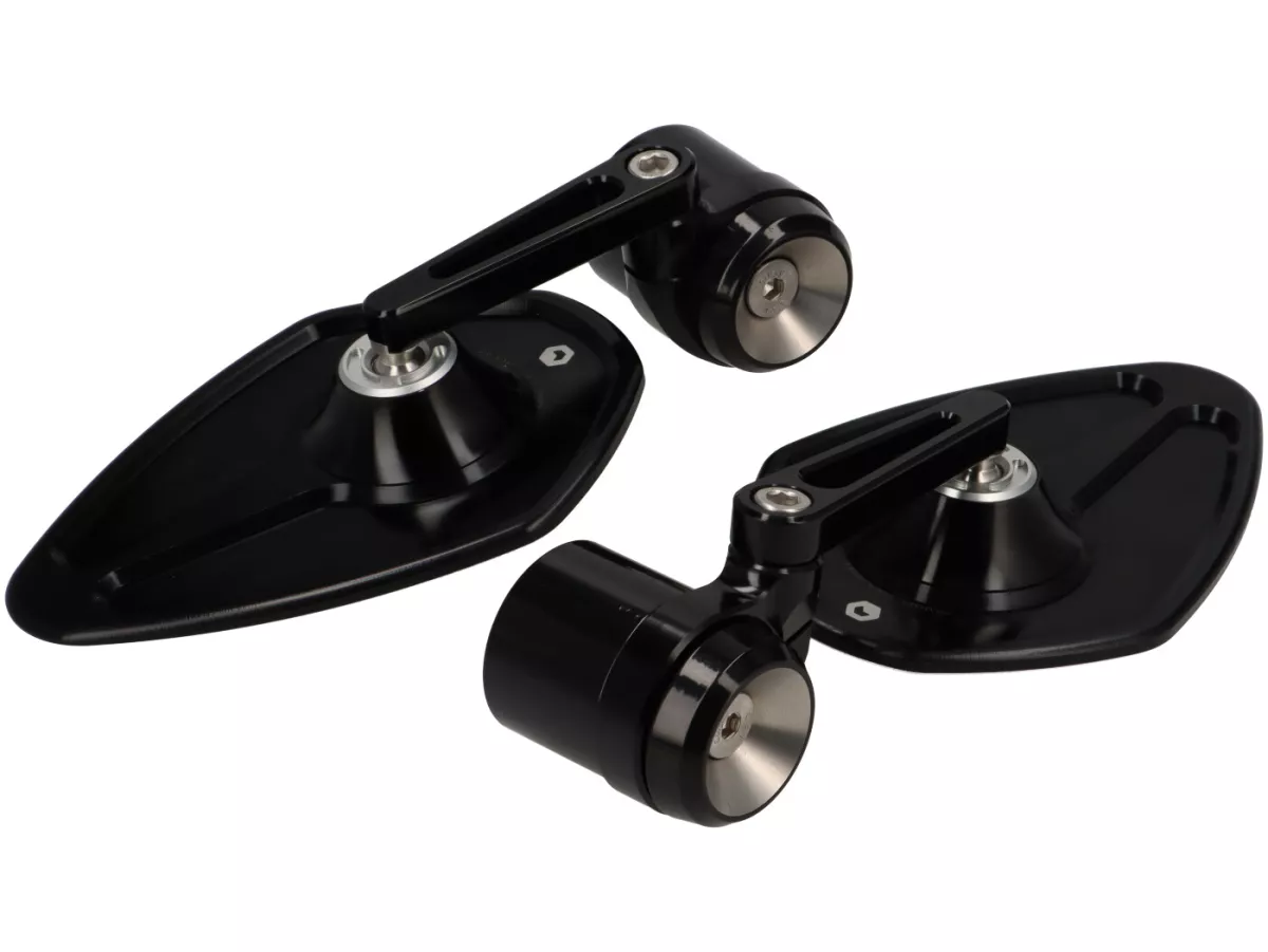 Mirror Bundle -MOTOGADGET- mo.view sport (ECE) - handlebar ends - Vespa GTL 125-200, GT 250, GTS 125-300, GTV 125-300 - 60mm - black