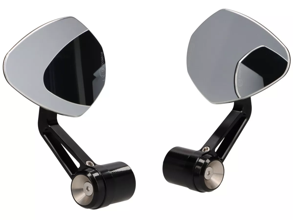Mirror Bundle -MOTOGADGET- mo.view sport (ECE) - handlebar ends - Vespa GTL 125-200, GT 250, GTS 125-300, GTV 125-300 - 130mm - black