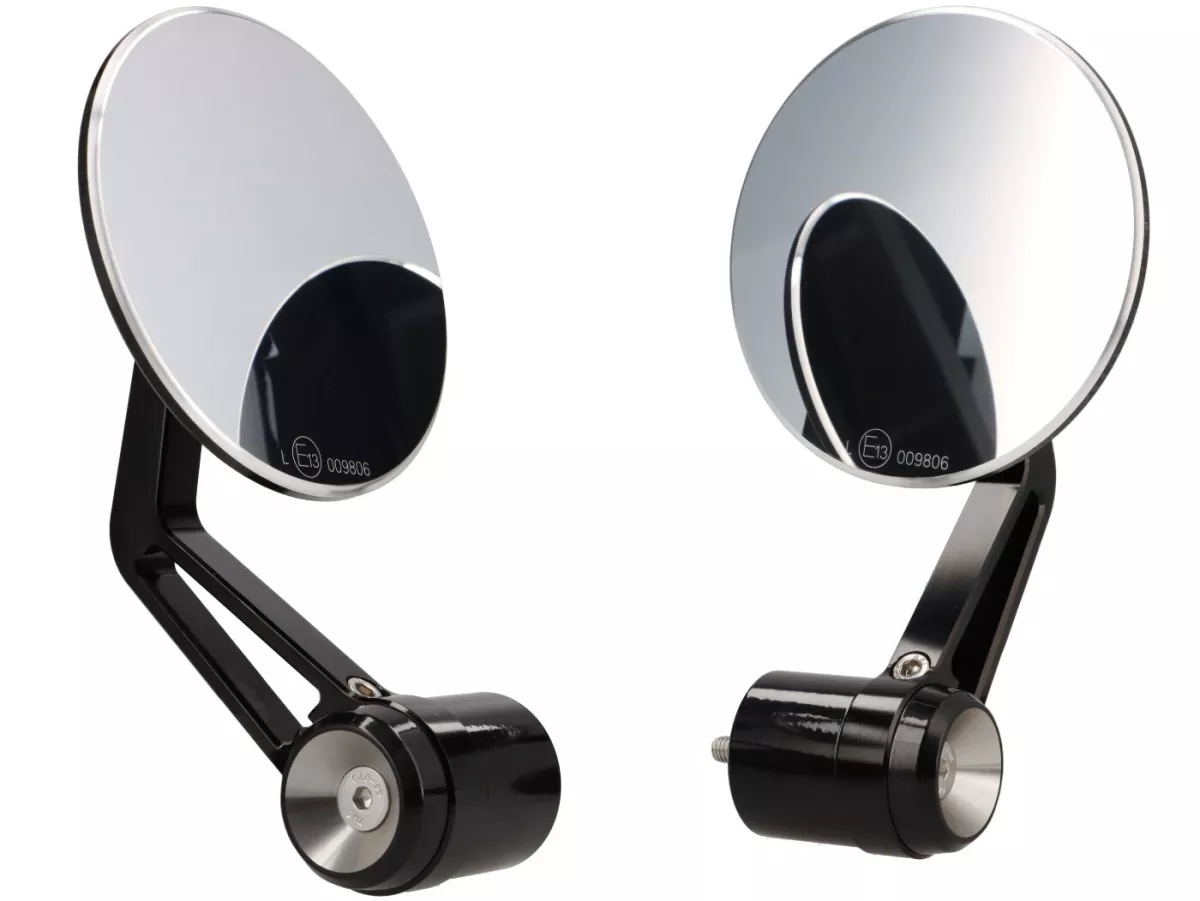 Mirror Bundle -MOTOGADGET- mo.view classic (ECE) - handlebar ends - Vespa GTL 125-200, GT 250, GTS 125-300, GTV 125-300 - 130mm - black