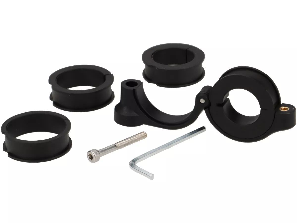 Soporte para teléfono móvil -MOTOGADGET, CAYO moto.dokk- sistema de soporte universal para todos los smartphones, desacoplado por vibración, carga inductiva - apto para todos los diámetros de manillar