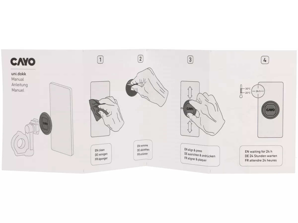 Adhesive pad -MOTOGADGET, CAYO uni.dokk- universal for smartphone for attachment to moto.dokk/bike.dokk mounting system