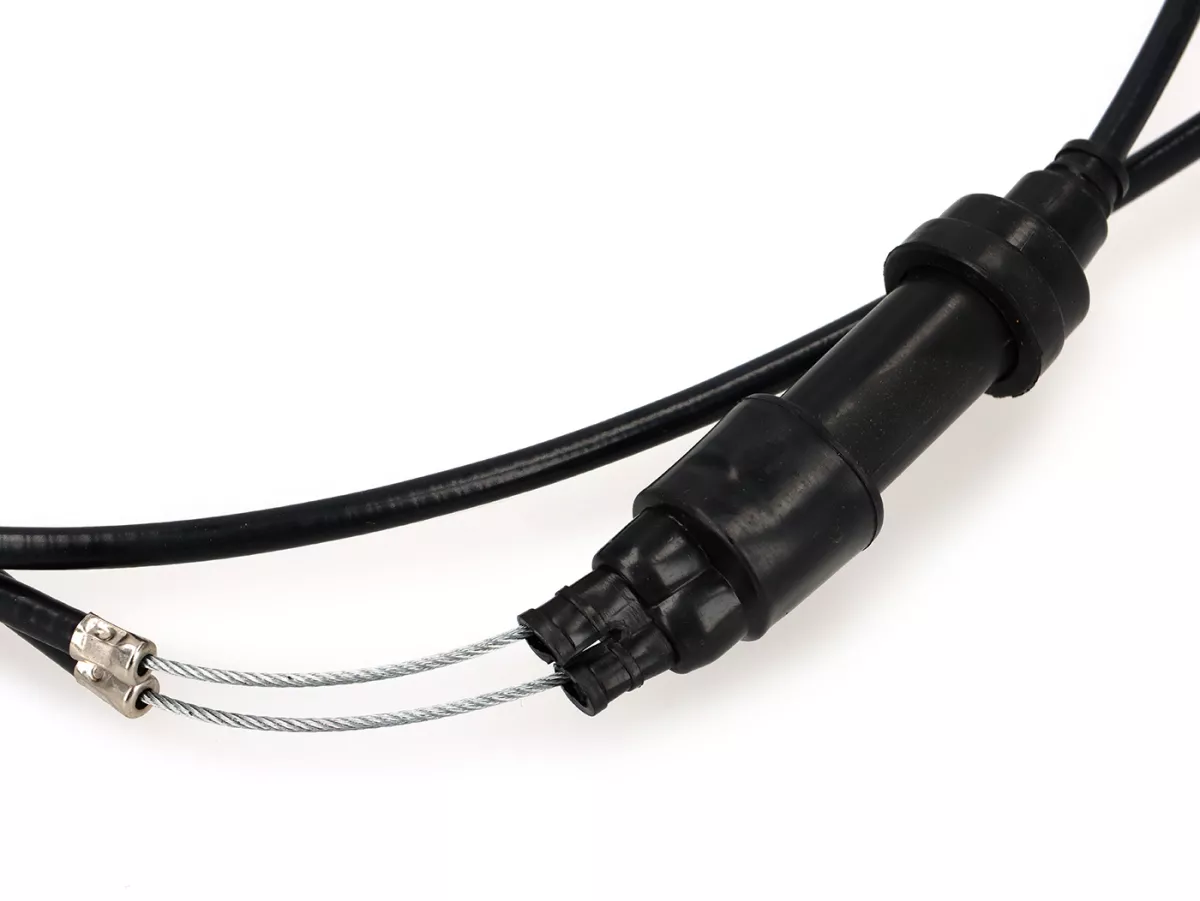 Throttle cable -NARAKU- PTFE with collector for Piaggio NRG, ZIP, Liberty, Gilera Runner, Stalker, Derbi Atlantis 50cc 2T