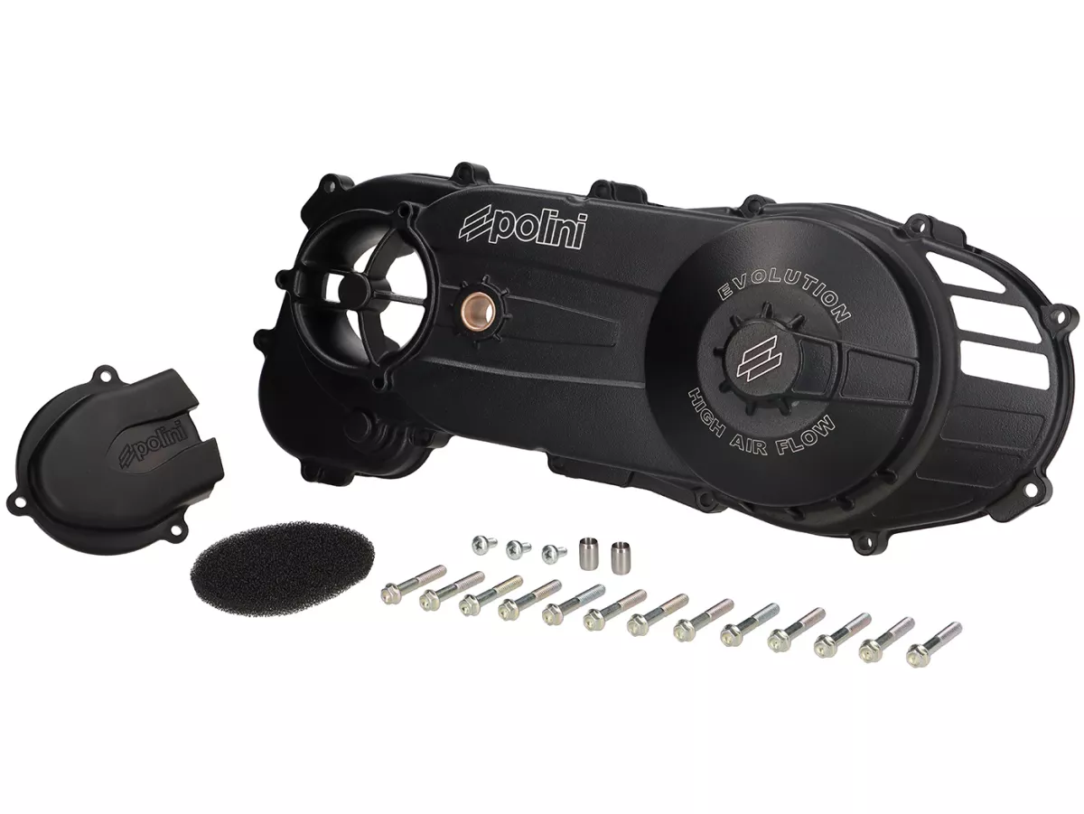 Coperchio Vario -POLINI- Evolution - Alto flusso d'aria - Piaggio short 10 - nero