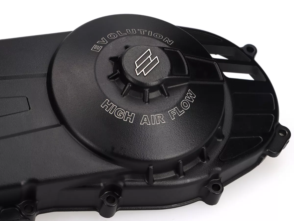 Coperchio Vario -POLINI- Evolution - Alto flusso d'aria - Piaggio short 10 - nero