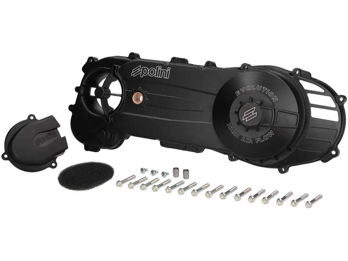 Coperchio Vario -POLINI- Evolution - Alto flusso d'aria - Piaggio lungo 12-13 - nero
