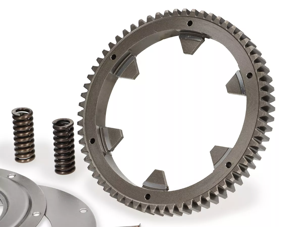 Rueda primaria incl. kit reparación primaria -POLINI- Vespa PX, T5, Cosa, Rally, Motovespa TX, CL, DN, DS, Iris, LML - 64 dientes (dentado recto)