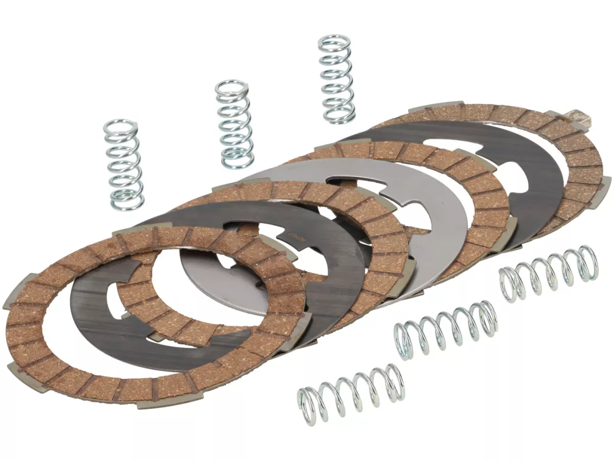 Clutch friction plate set -POLINI Vespa Smallframe Typ PK XL2- 4 friction plates (incl. steel plates and springs)