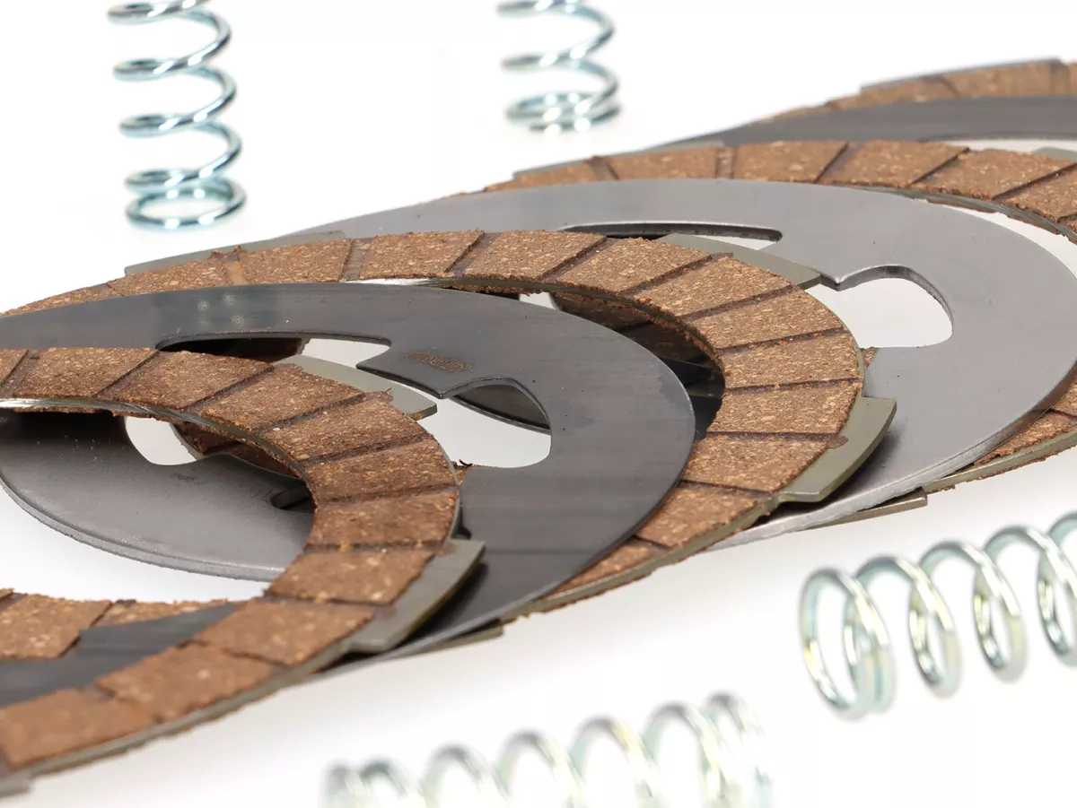 Clutch friction plate set -POLINI Vespa Smallframe Typ PK XL2- 4 friction plates (incl. steel plates and springs)