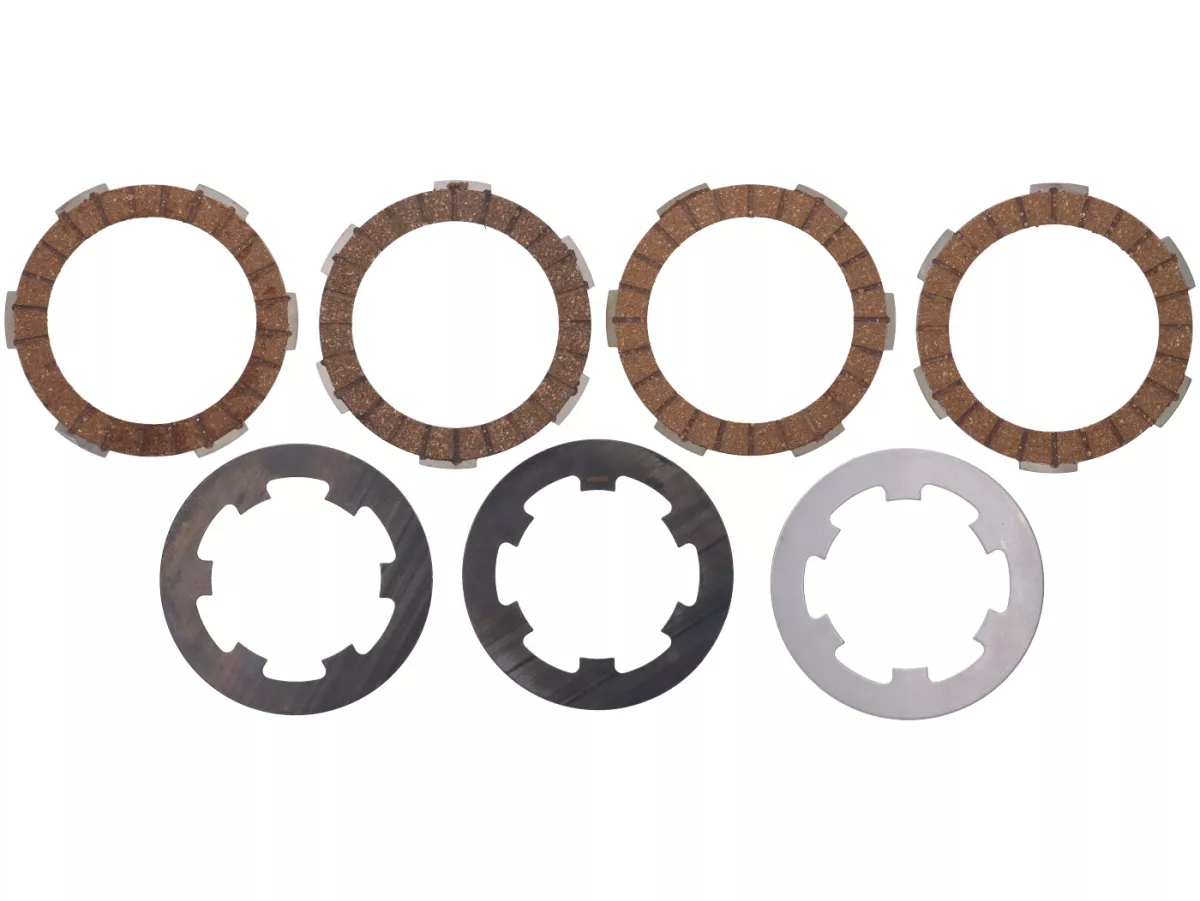 Clutch friction plate set -POLINI Vespa Smallframe Typ PK XL2- 4 friction plates (incl. steel plates and springs)