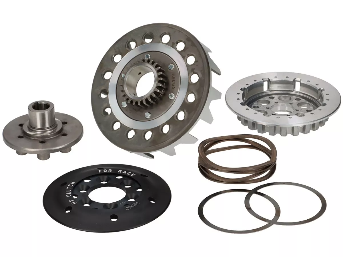 Embrague -POLINI for Race, HT Clutch- para rueda primaria Polini 64Z - Vespa PX80, PX125, PX150, PX200, T5, Cosa, Rally, Motovespa PX, DS, DN, LML 2T - 24 dientes (dentado recto)