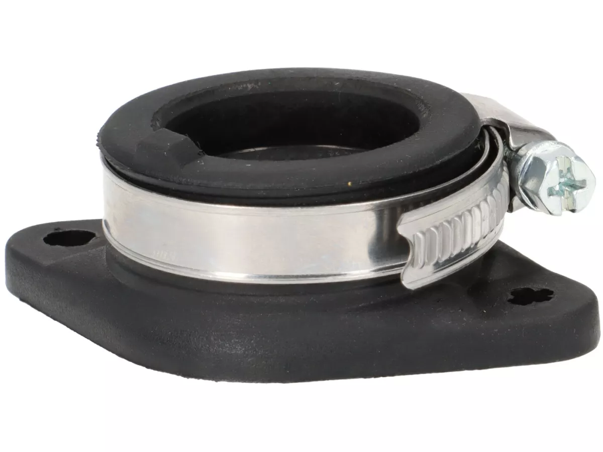 Carb/inlet manifold rubber with flange -Casa Lambretta- CS=30mm, hole pitch=60mm - fits Dell'Orto PHBL 24-25, Mikuni TM24 , TM28