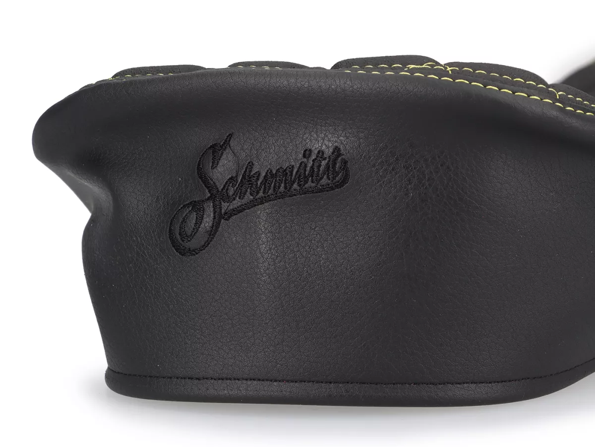Funda de asiento -SCHMITT- acolchado diamante, negro / amarillo para Simson S50, S51, S70