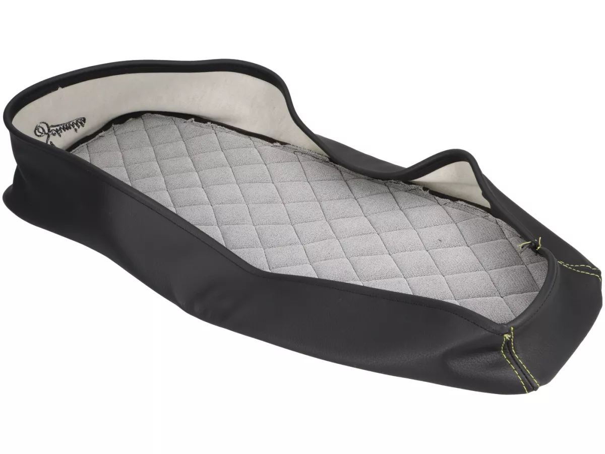 Funda de asiento -SCHMITT- acolchado diamante, negro / amarillo para Simson S50, S51, S70