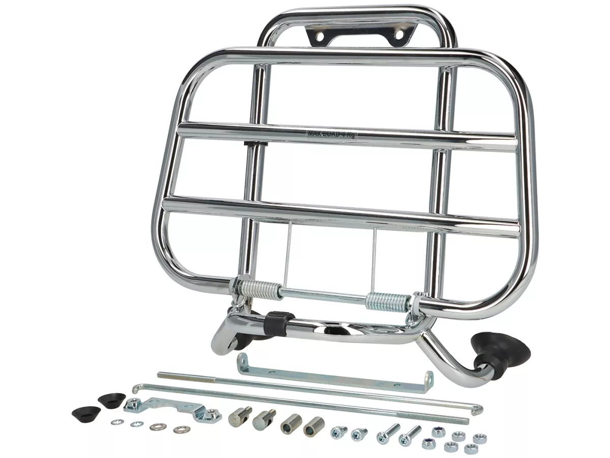 Portaequipajes delantero plegable -PIAGGIO- Vespa Largeframe - Vespa PX80, PX125, PX150, PX200 - Cromo