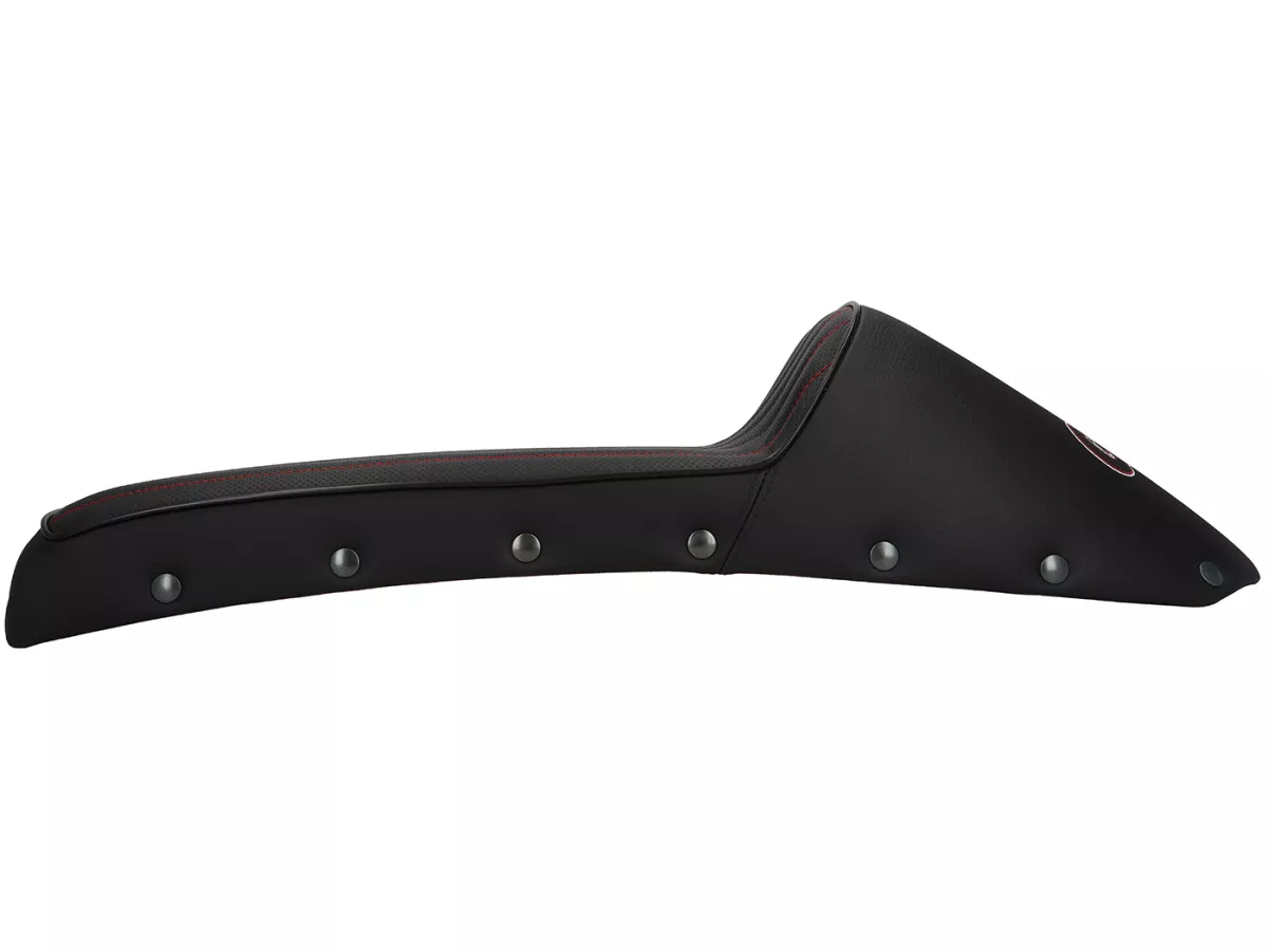 Seat bench -GORI Sport- Lambretta LI, LI S, SX, TV, DL, GP - black with red stitching
