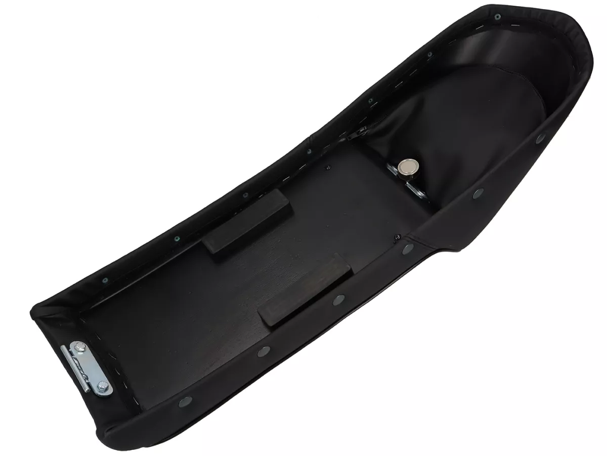 Seat bench -GORI Sport- Lambretta LI, LI S, SX, TV, DL, GP - black with red stitching
