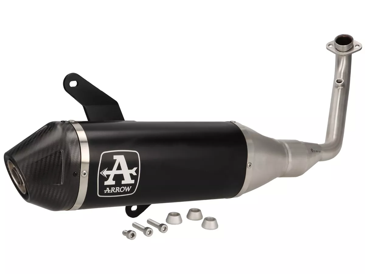 Scarico ARROW- Urban - Alluminio scuro con terminale in carbonio - Vespa GTS 310