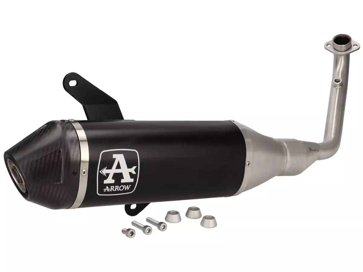 Scarico ARROW- Urban - Alluminio scuro con terminale in carbonio - Vespa GTS 310