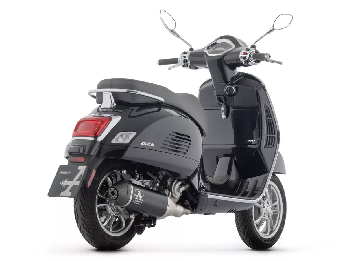 Scarico ARROW- Urban - Alluminio scuro con terminale in carbonio - Vespa GTS 310