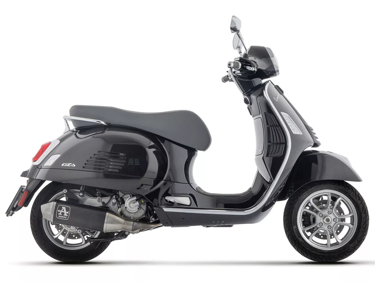 Sistema de escape- ARROW- Urban - Aluminio oscuro con tapa de acero inoxidable - Vespa GTS 310