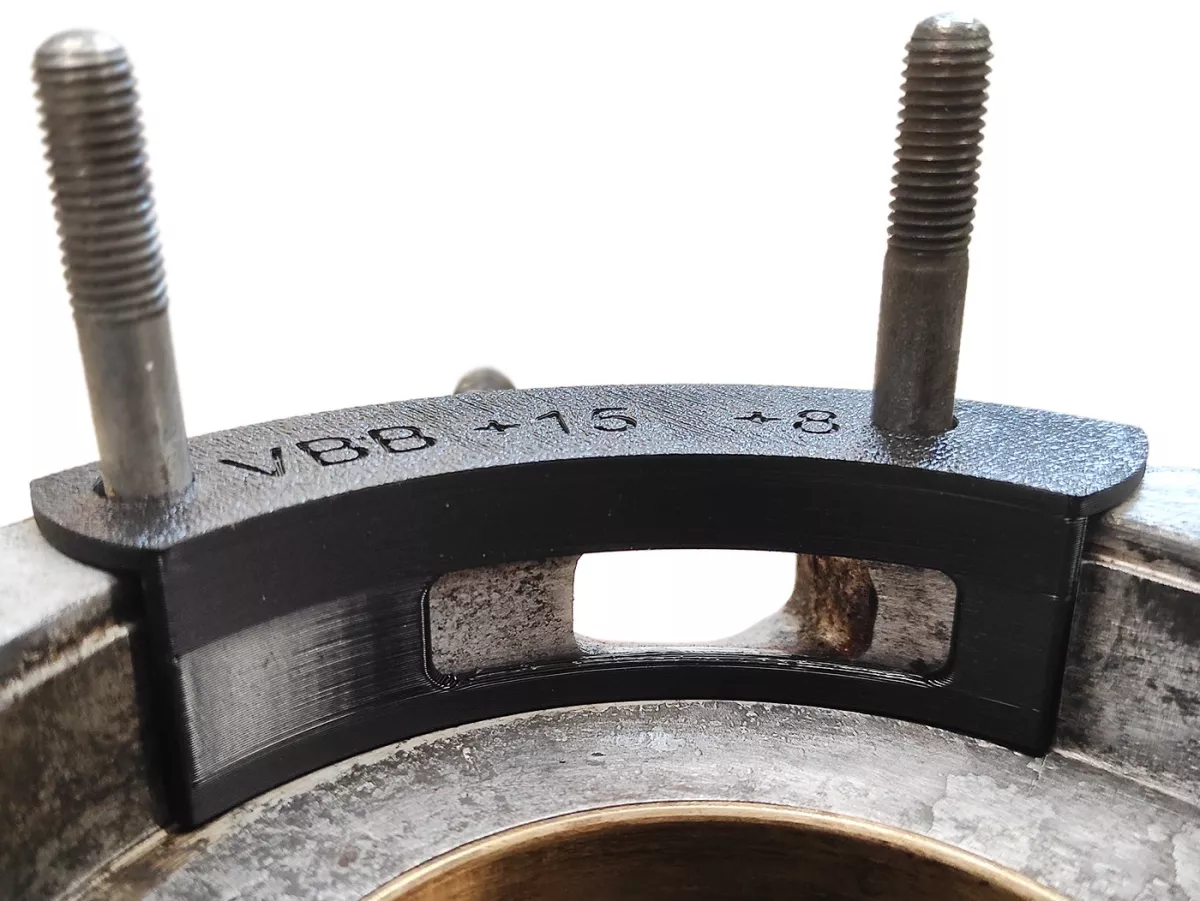Gabarit de fraisage pour l'admission de la vanne rotative -bgm Pro- Vespa moteurs à 2 canaux, +15° avant PMH/ +8° après PMH, Vespa VNB, VBB, VLB, VNC, Sprint, Super