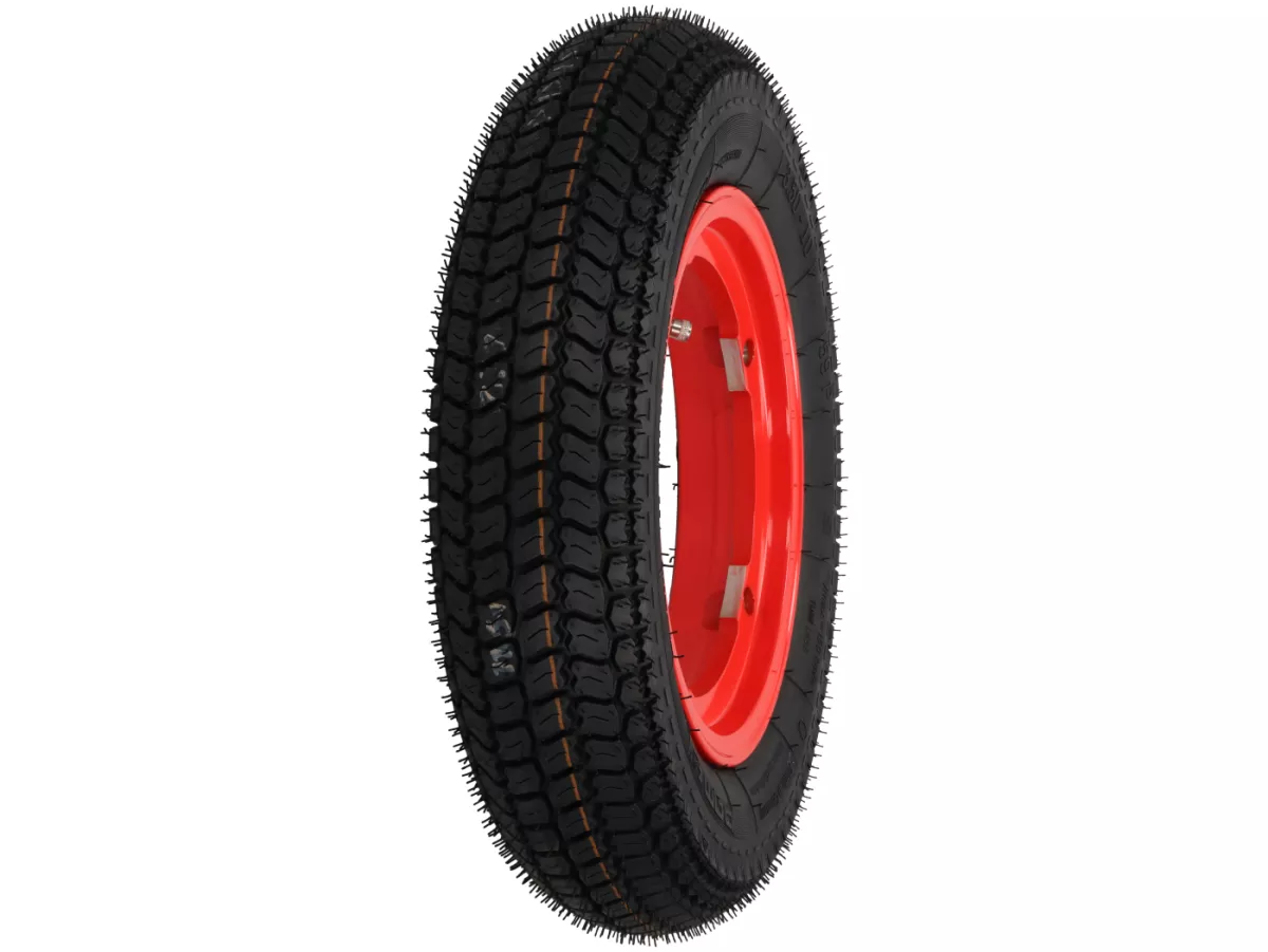 Roda lengkap - BGM Pro Superstrong - BGM Classic, tubeless, Vespa Largeframe PX, Sprint, Rally, GT, GTR, TS, T4, LML Star/Stella- 3.50 - 10 inci TL 59S (diperkuat) - pelek 2.10-10 warna merah