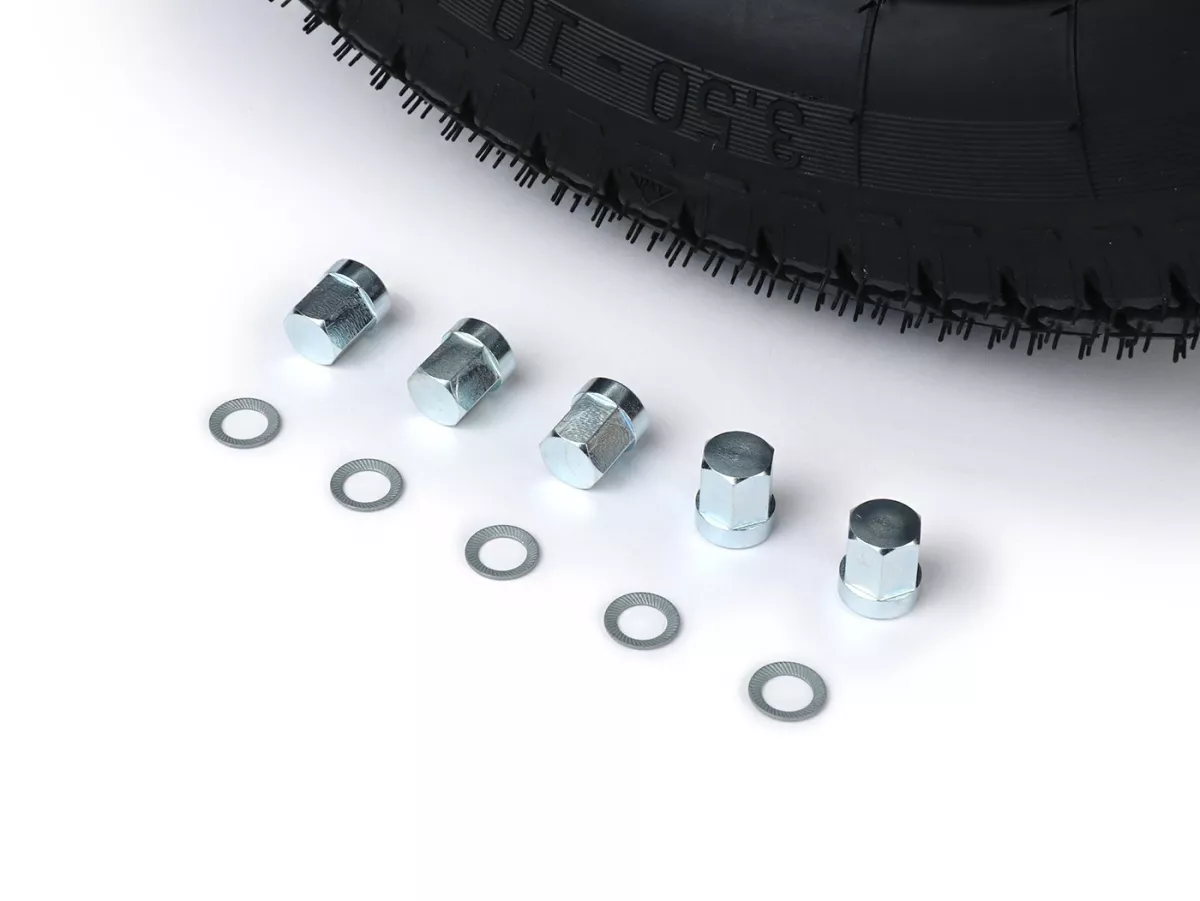 Roda lengkap - BGM Pro Superstrong -BGM Classic, tubeless, Vespa Largeframe PX, Sprint, Rally, GT, GTR, TS, T4, LML Star/Stella- 3.50 - 10 inci TL 59S (diperkuat) - Pelek 2.10-10 - Silver