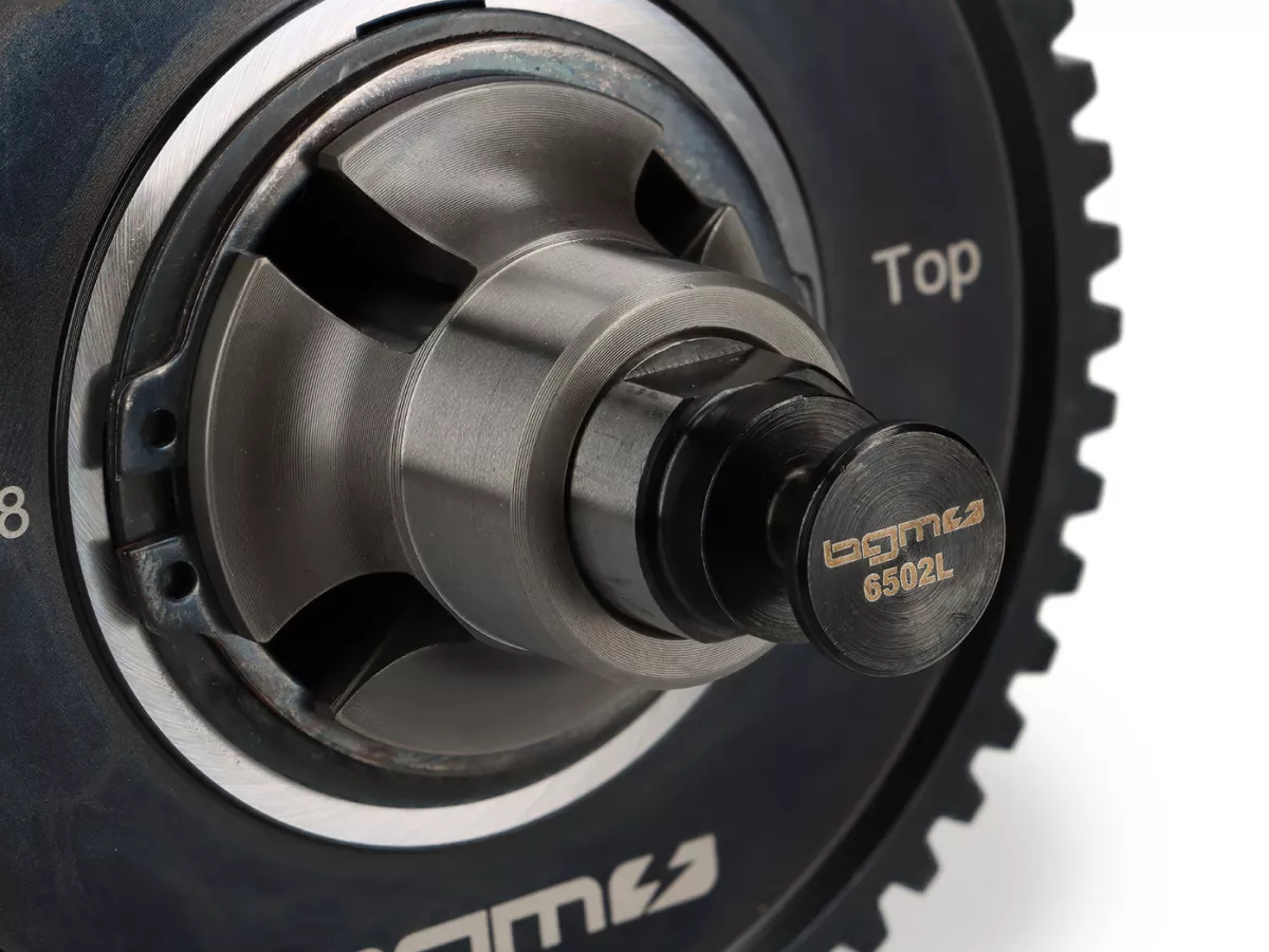 Completely assembled gearbox (drive shaft, gears, shift cross) -BGM PRO- Vespa Largeframe (1984-) - PX Lusso, Disc, My, 2011, Cosa, T5 125cc, LML Star 2-stroke, Stella 2-stroke - 12/57, 13/42, 17/38, 21/36 teeth - short fourth gear