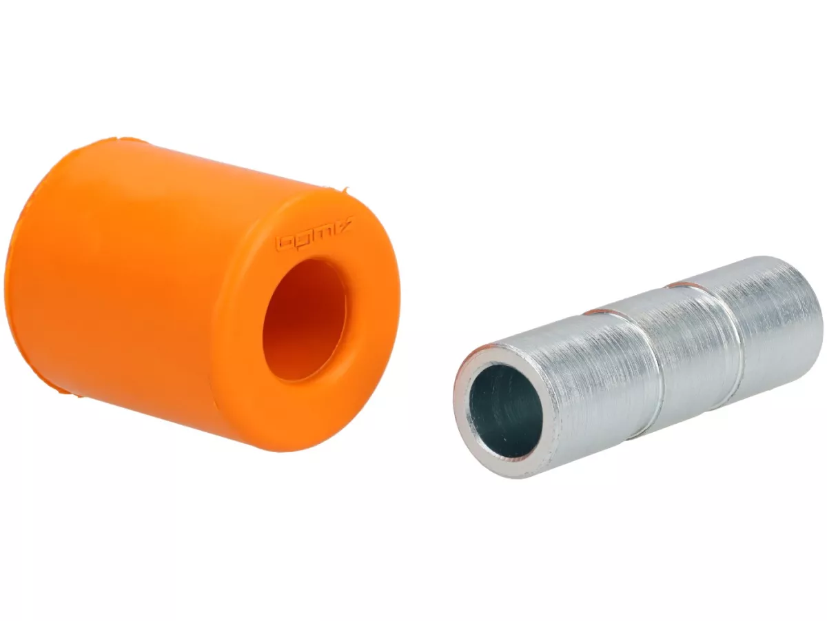 Set Silentblock ammortizzatore/motore -BGM PRO Antislip arancione (Made in Germany) Ø=9mm x 48mm- Vespa PX (1983), Rally, TS, Sprint, Sprint Veloce, GT, GTR, Super, GL, V50, PV, ET3