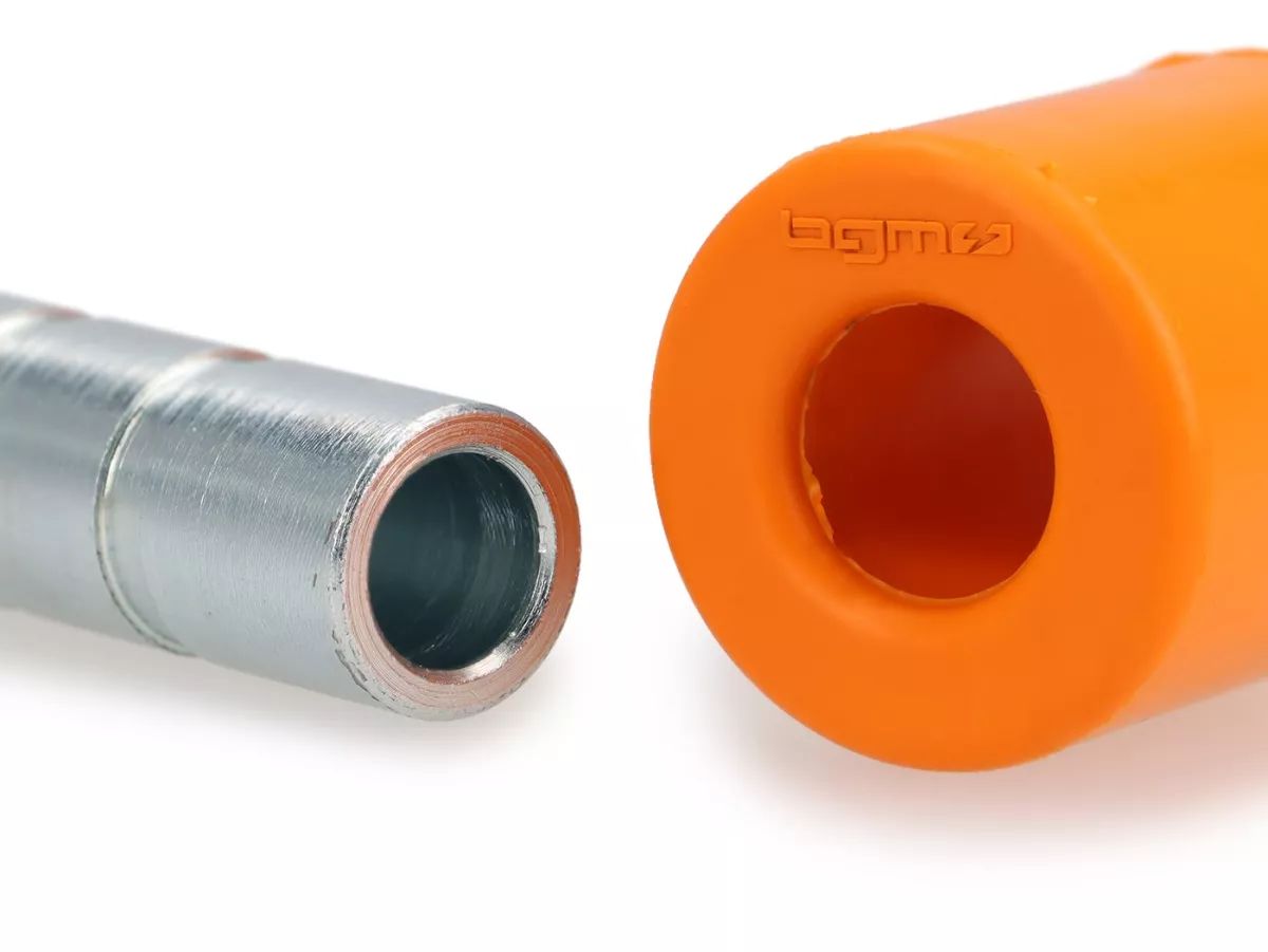 Set Silentblock ammortizzatore/motore -BGM PRO Antislip arancione (Made in Germany) Ø=9mm x 48mm- Vespa PX (1983), Rally, TS, Sprint, Sprint Veloce, GT, GTR, Super, GL, V50, PV, ET3