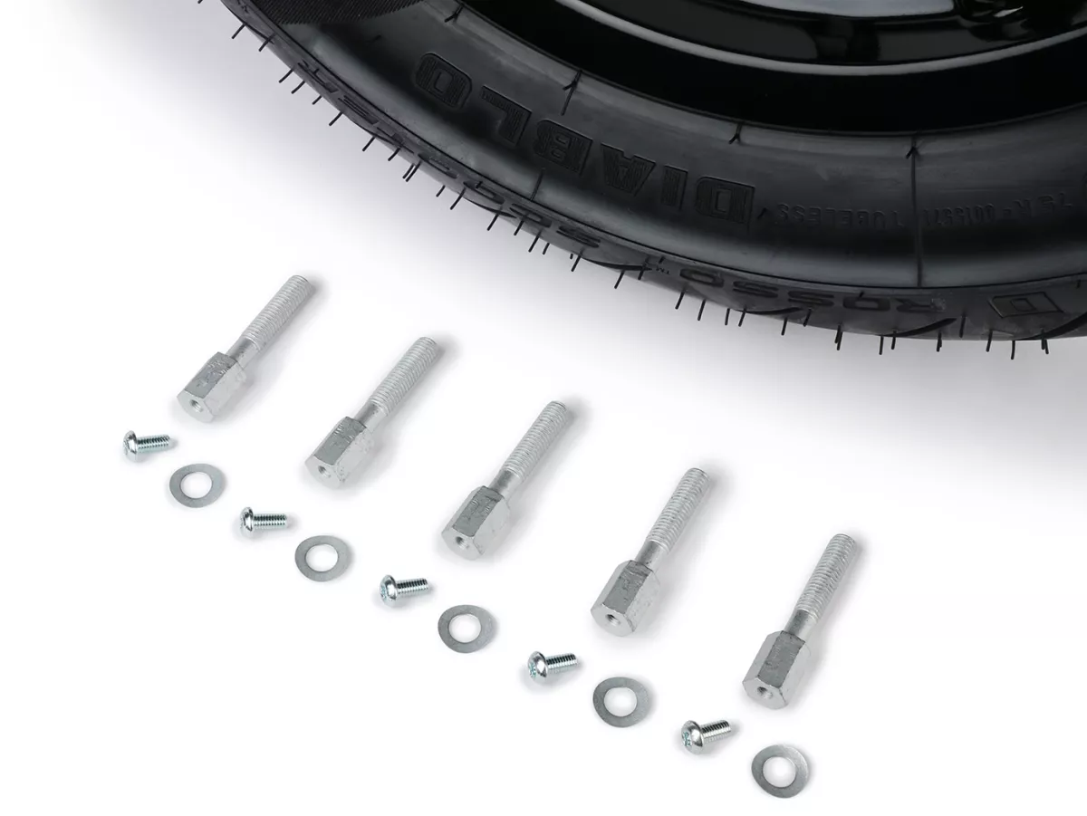 Complete wielset (voor+achter incl. montageset) -BGM PRO SPORT 13 inch- PIRELLI- Diablo Rosso 120/70-13 + 130/70-13 - Vespa GTS, GTS Super, GTV, Sei Giorni, GT 60, GT, GT L 125-310cc - glanzend zwart