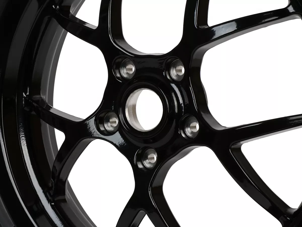 Compleet wiel -BGM PRO SPORT 13 inch- PIRELLI- Diablo Rosso - 120/70-13 - Vespa GTS, GTS Super, GTV, Sei Giorni, GT 60, GT, GT L 125-310cc - zwart glanzend