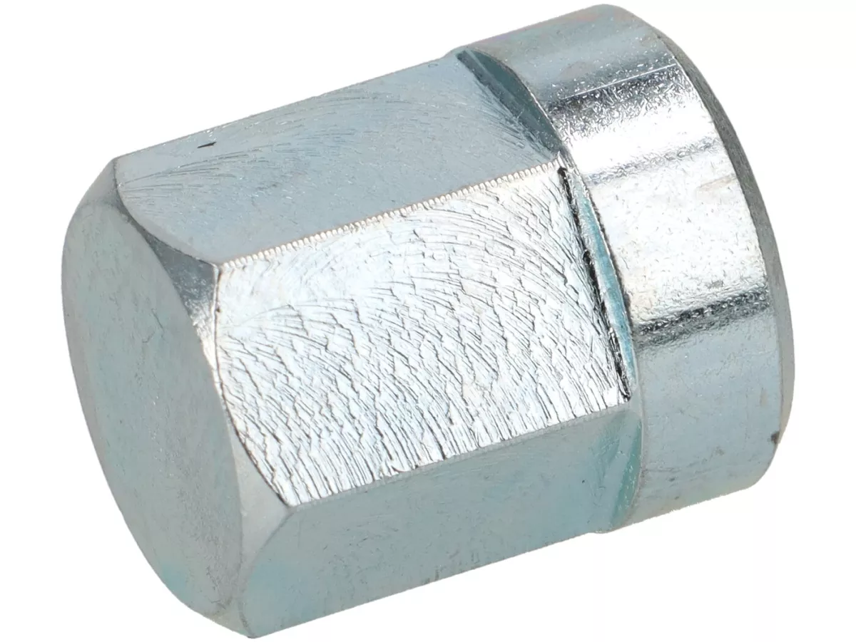 Hattmutter för slanglös fälg -BGM PRO- M8 x 1,25mm (10,9) med 14mm krage - SW=12mm, H=16,5mm - galvaniserad