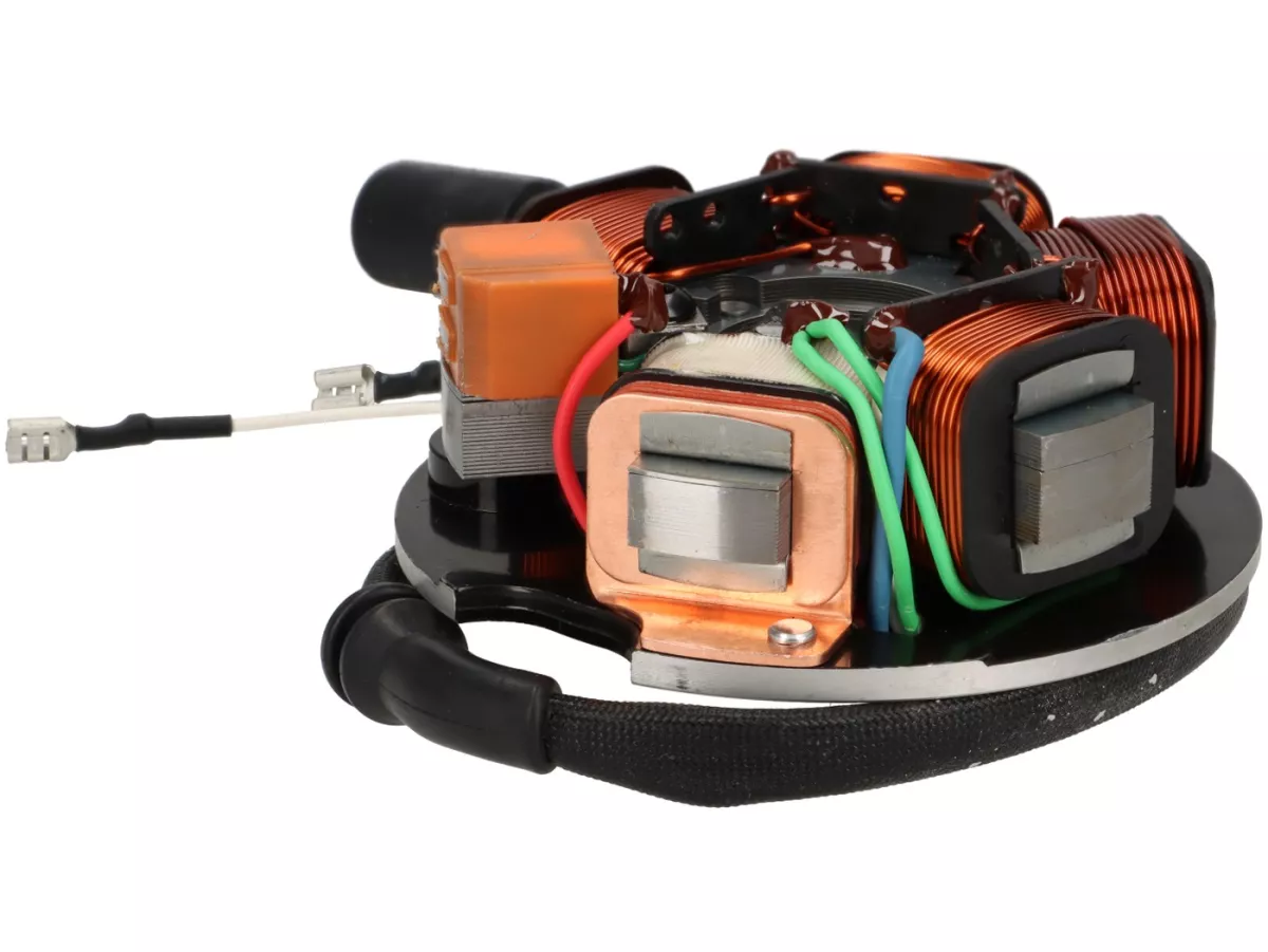 Ignition -BGM PRO ProRev base plate- Vespa PK XL - 5-coils, 6-cable (round plug with 3-pin) - for vehicles without battery