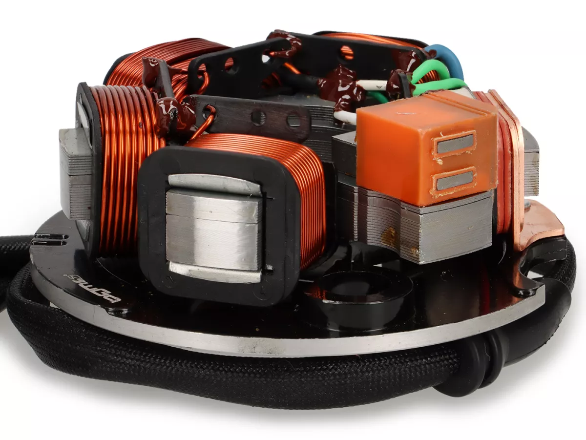 Ignition -BGM PRO ProRev base plate- Vespa PK XL - 5-coils, 6-cable (round plug with 3-pin) - for vehicles without battery