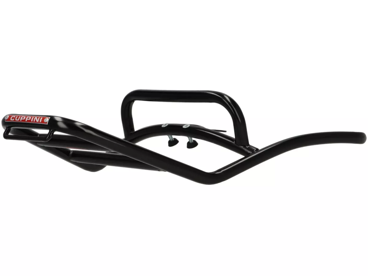 Rear luggage rack -CUPPINI- glossy black, with passenger grab handle- Vespa GT, GTL, GTV, GTS, GTS Super, GTS HPE, GT60 - 125-310 -