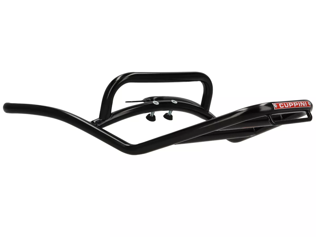 Rear luggage rack -CUPPINI- glossy black, with passenger grab handle- Vespa GT, GTL, GTV, GTS, GTS Super, GTS HPE, GT60 - 125-310 -