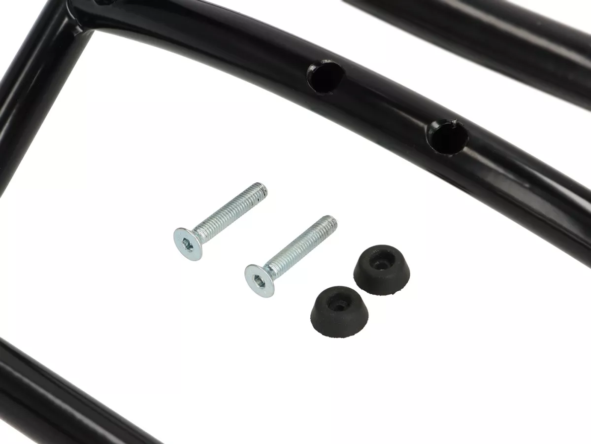 Rear luggage rack -CUPPINI- glossy black, with passenger grab handle- Vespa GT, GTL, GTV, GTS, GTS Super, GTS HPE, GT60 - 125-310 -