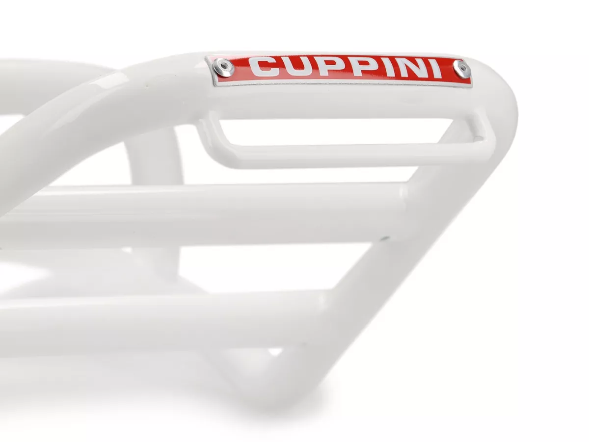 Rak bagasi belakang -CUPPINI- putih, dengan pegangan penyangga - Vespa GT, GTL, GTV, GTS, GTS Super, GTS HPE, GT60 - 125-310 -