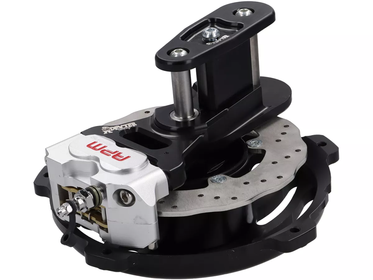 Freno de disco delantero -DEXTER RACING CNC- Vespa V50, 50 Special, 50SR, SS50, SS90, V90, PV125, ET3 -Black Edition