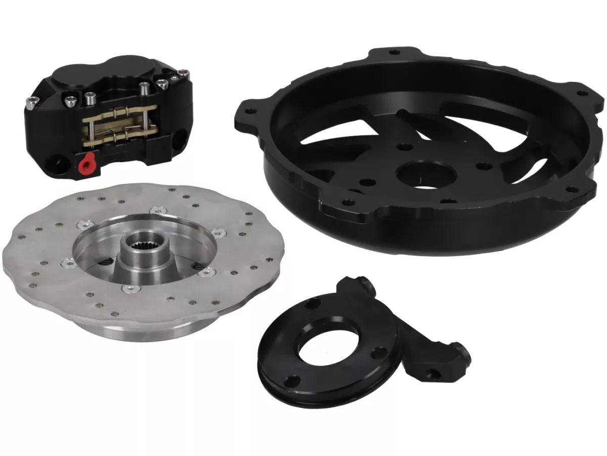 Skivbromssats bak -DEXTER RACING- Vespa V50, 50 Special, 50SR, SS50, SS90, V90, PV125, ET3 -Black Edition