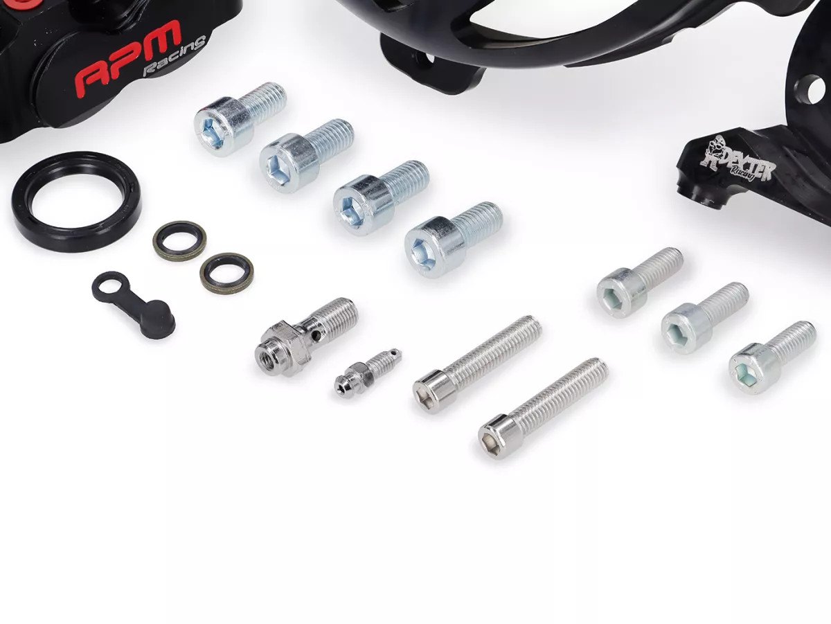 Skivbromssats bak -DEXTER RACING- Vespa V50, 50 Special, 50SR, SS50, SS90, V90, PV125, ET3 -Black Edition
