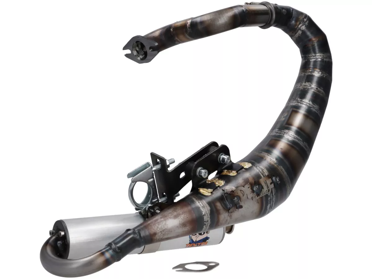 Scarico - DEXTER RACING Junior - Vespa Smallframe 100-144 cc - V50, 50 Special, ET3, PV125, PK 125 S/XL/XL2/ETS, Motovespa PK 75/PK 125, Primavera 125 T3
