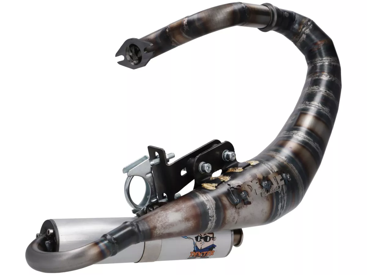 Scarico - DEXTER RACING Junior - Vespa Smallframe 100-144 cc - V50, 50 Special, ET3, PV125, PK 125 S/XL/XL2/ETS, Motovespa PK 75/PK 125, Primavera 125 T3