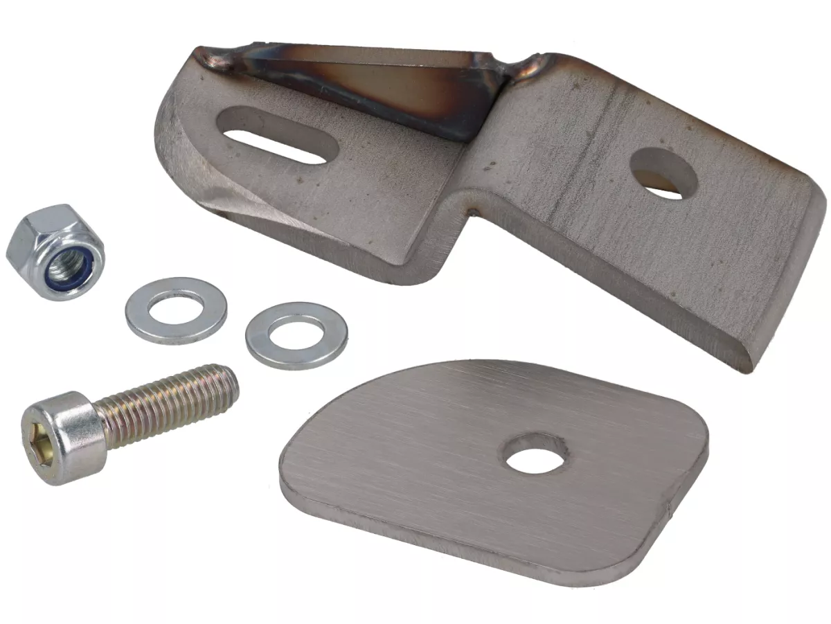 Stoßdämpferadapter hinten -DEXTER RACING- Vespa Smallframe V50, PV125, ET3 - zur Verlegung des Stoßdämpfers bei Verwendung von Resonanzauspuffanlagen