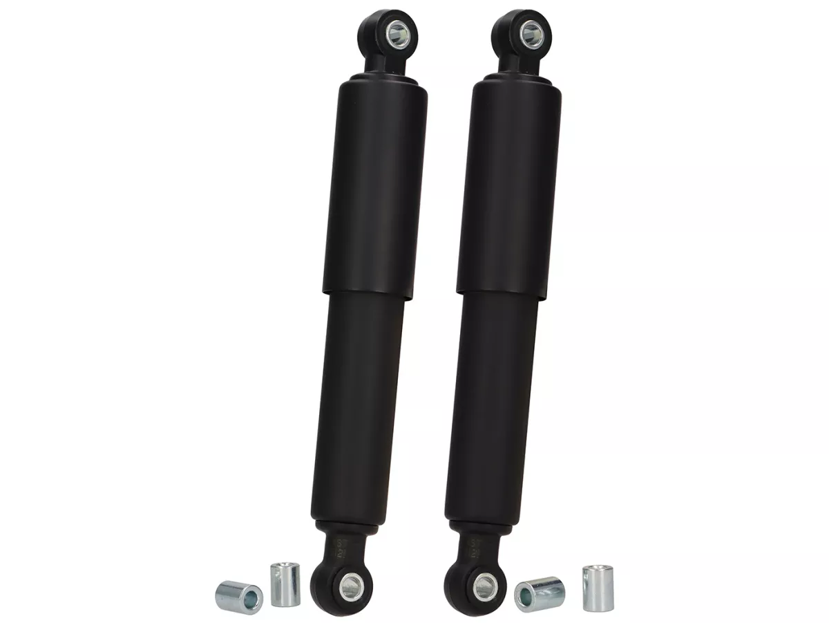 Par de amortiguadores -DMP- para Gilera Citta, Honda Camino, Tomos - 280mm - negro mate