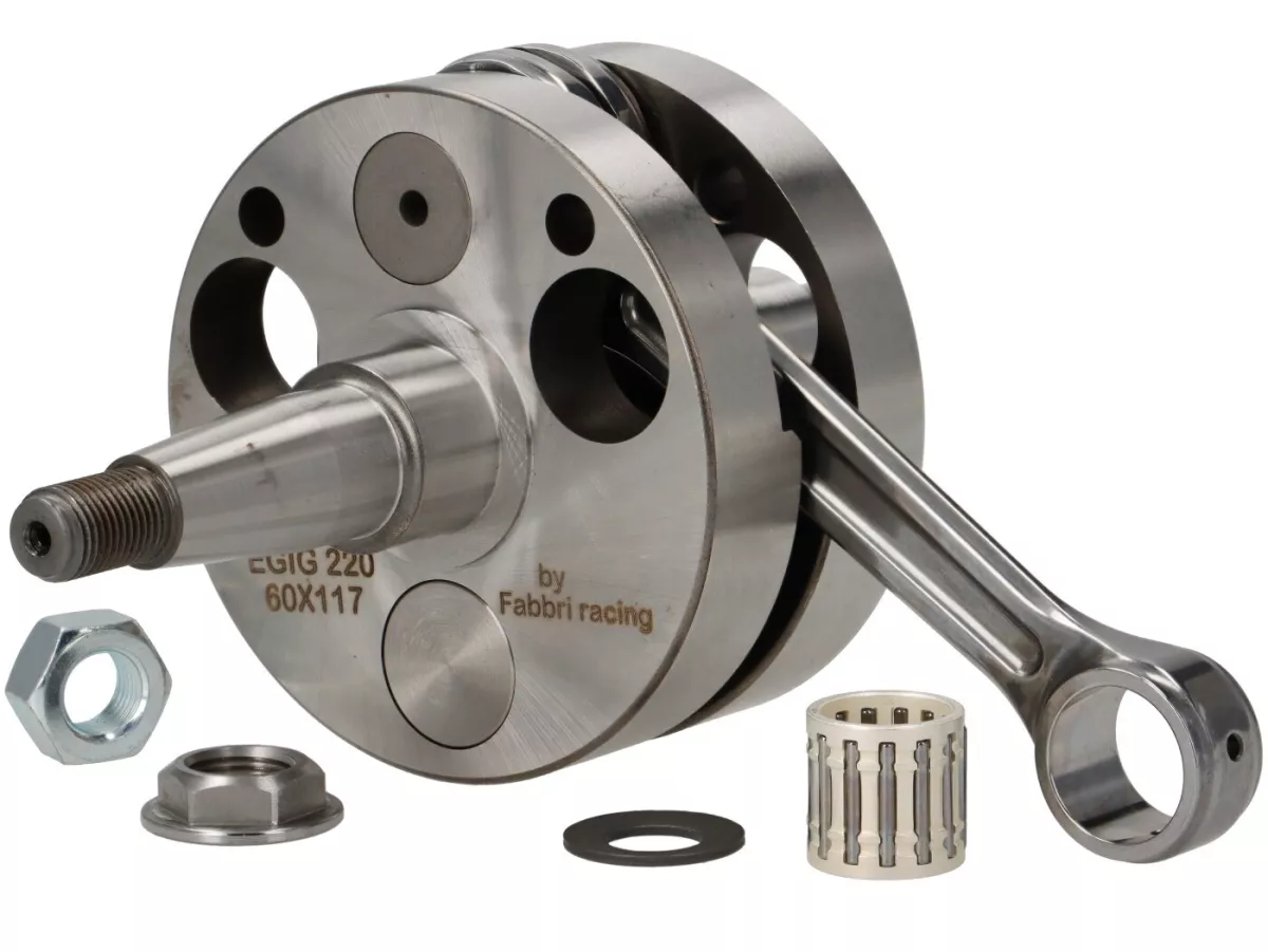 Krukas -EGIG PERFORMANCE 220cc, Poligon, volle wang, slag 60mm, drijfstang 117mm, conus Ø24mm (ETS) - Vespa PV125, ET3 125, PK125