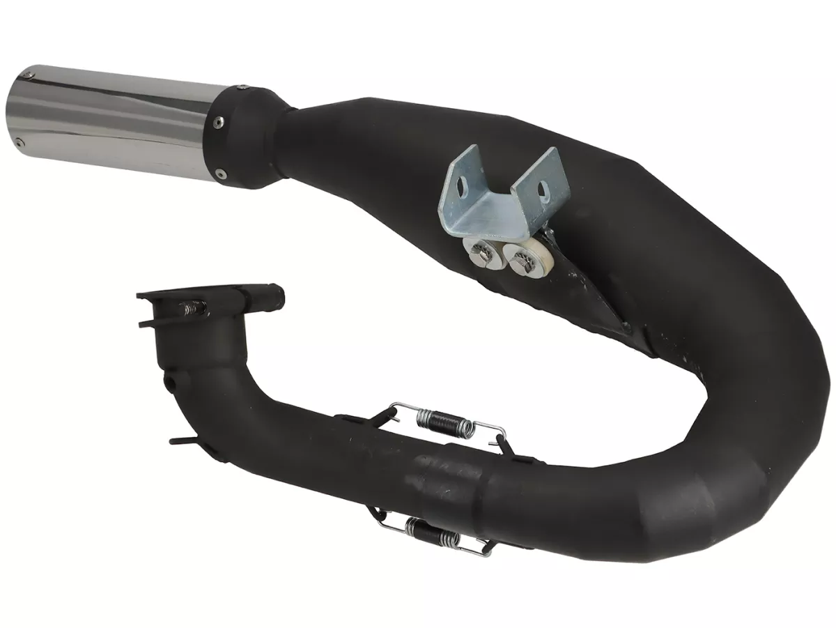 Exhaust -RS Series 1.0 'JL Style'- lefthand- Vespa PX200, Rally200, Motovespa DN200, DS200 - Black