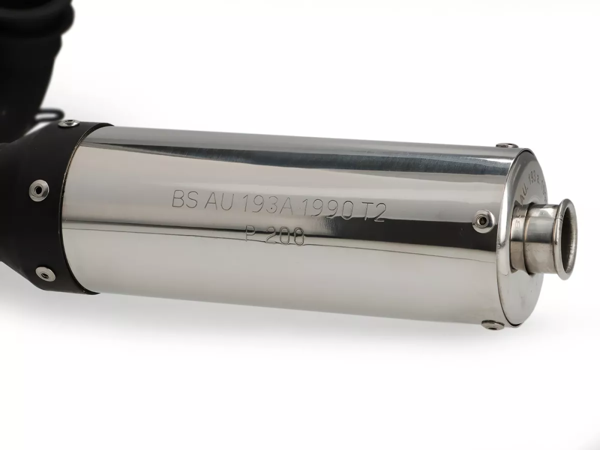 Exhaust -RS Series 1.0 'JL Style'- lefthand- Vespa PX200, Rally200, Motovespa DN200, DS200 - Black